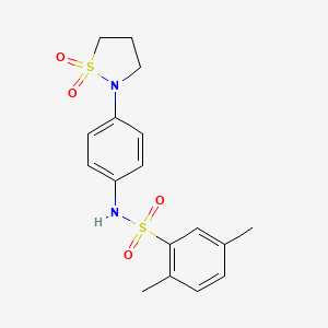 molecular formula C17H20N2O4S2 B2457977 N-[4-(1,1-dioxo-1lambda6,2-thiazolidin-2-yl)phenyl]-2,5-dimethylbenzene-1-sulfonamide CAS No. 946260-11-3