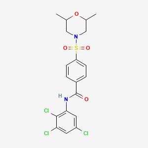 molecular formula C19H19Cl3N2O4S B2457987 4-((2,6-dimethylmorpholino)sulfonyl)-N-(2,3,5-trichlorophenyl)benzamide CAS No. 684231-50-3