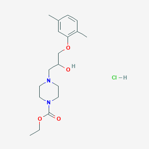 Ethyl 4-(3-(2,5-dimethylphenoxy)-2-hydroxypropyl)piperazine-1-carboxylate hydrochloride