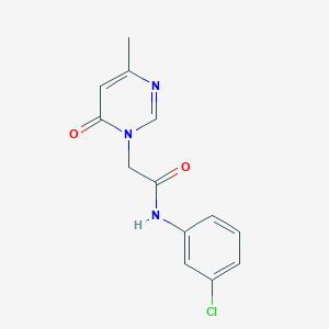 molecular formula C13H12ClN3O2 B2457990 N-(3-chlorophenyl)-2-(4-methyl-6-oxopyrimidin-1(6H)-yl)acetamide CAS No. 1203405-29-1