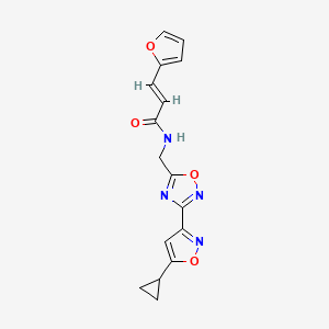 (E)-N-((3-(5-cyclopropylisoxazol-3-yl)-1,2,4-oxadiazol-5-yl)methyl)-3-(furan-2-yl)acrylamide