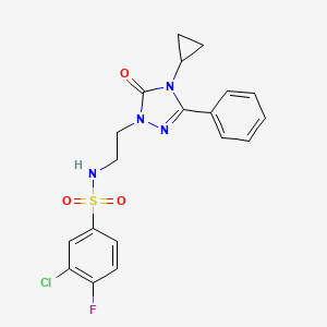 3-chloro-N-(2-(4-cyclopropyl-5-oxo-3-phenyl-4,5-dihydro-1H-1,2,4-triazol-1-yl)ethyl)-4-fluorobenzenesulfonamide