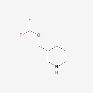 molecular formula C7H13F2NO B2458003 3-(Difluoromethoxymethyl)piperidine CAS No. 1235382-54-3