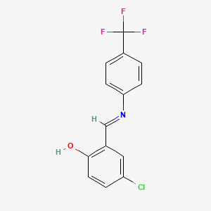 molecular formula C14H9ClF3NO B2458007 4-chloro-2-((E)-{[4-(trifluoromethyl)phenyl]imino}methyl)phenol CAS No. 75854-24-9