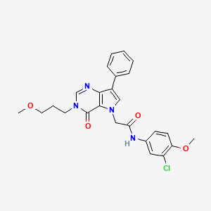 molecular formula C25H25ClN4O4 B2458009 N-(3-chloro-4-methoxyphenyl)-2-[3-(3-methoxypropyl)-4-oxo-7-phenyl-3,4-dihydro-5H-pyrrolo[3,2-d]pyrimidin-5-yl]acetamide CAS No. 1251582-16-7