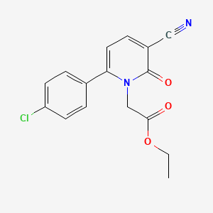 molecular formula C16H13ClN2O3 B2458011 Ethyl 2-[6-(4-chlorophenyl)-3-cyano-2-oxopyridin-1-yl]acetate CAS No. 339109-94-3