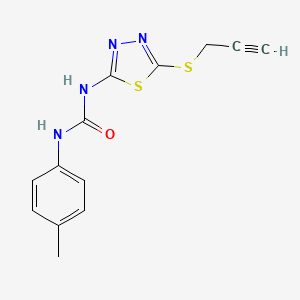 molecular formula C13H12N4OS2 B2458015 1-(4-Methylphenyl)-3-(5-prop-2-ynylsulfanyl-1,3,4-thiadiazol-2-yl)urea CAS No. 898461-49-9