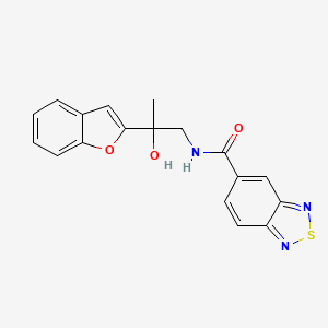 molecular formula C18H15N3O3S B2458023 N-(2-(benzofuran-2-yl)-2-hydroxypropyl)benzo[c][1,2,5]thiadiazole-5-carboxamide CAS No. 2034600-26-3