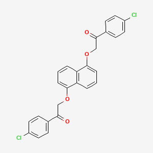molecular formula C26H18Cl2O4 B2458031 1-(4-Chlorophenyl)-2-({5-[2-(4-chlorophenyl)-2-oxoethoxy]-1-naphthyl}oxy)-1-ethanone CAS No. 383148-10-5