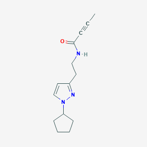 molecular formula C14H19N3O B2458034 N-[2-(1-Cyclopentylpyrazol-3-yl)ethyl]but-2-ynamide CAS No. 2411195-49-6