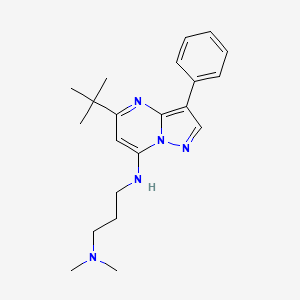 molecular formula C21H29N5 B2458035 N'-(5-tert-butyl-3-phenylpyrazolo[1,5-a]pyrimidin-7-yl)-N,N-dimethylpropane-1,3-diamine CAS No. 900262-46-6