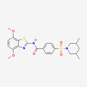 molecular formula C23H27N3O5S2 B2458040 N-(4,7-dimethoxybenzo[d]thiazol-2-yl)-4-((3,5-dimethylpiperidin-1-yl)sulfonyl)benzamide CAS No. 905698-60-4