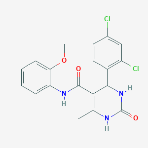 molecular formula C19H17Cl2N3O3 B2458057 4-(2,4-dichlorophenyl)-N-(2-methoxyphenyl)-6-methyl-2-oxo-1,2,3,4-tetrahydropyrimidine-5-carboxamide CAS No. 421575-88-4