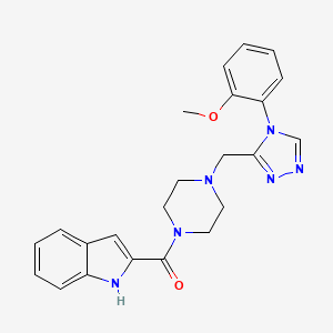 molecular formula C23H24N6O2 B2458106 2-[(4-{[4-(2-methoxyphenyl)-4H-1,2,4-triazol-3-yl]methyl}piperazin-1-yl)carbonyl]-1H-indole CAS No. 1396799-18-0