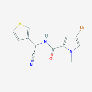 molecular formula C12H10BrN3OS B2458108 4-bromo-N-[cyano(thiophen-3-yl)methyl]-1-methyl-1H-pyrrole-2-carboxamide CAS No. 1444822-79-0