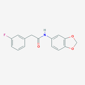 molecular formula C15H12FNO3 B245811 N-(1,3-benzodioxol-5-yl)-2-(3-fluorophenyl)acetamide 