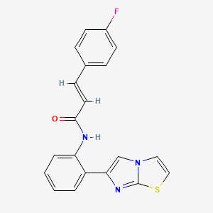 molecular formula C20H14FN3OS B2458113 (E)-3-(4-fluorophenyl)-N-(2-(imidazo[2,1-b]thiazol-6-yl)phenyl)acrylamide CAS No. 1799263-00-5