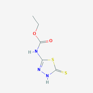 molecular formula C5H7N3O2S2 B2458115 ethyl N-(5-thioxo-4,5-dihydro-1,3,4-thiadiazol-2-yl)carbamate CAS No. 55327-40-7