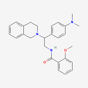 molecular formula C27H31N3O2 B2458118 N-(2-(3,4-dihydroisoquinolin-2(1H)-yl)-2-(4-(dimethylamino)phenyl)ethyl)-2-methoxybenzamide CAS No. 946365-79-3