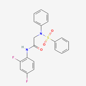 molecular formula C20H16F2N2O3S B2458122 N-(2,4-difluorophenyl)-2-[(phenylsulfonyl)anilino]acetamide CAS No. 339102-95-3