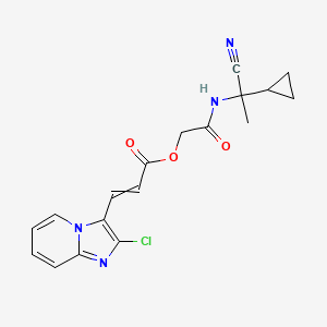 molecular formula C18H17ClN4O3 B2458135 [(1-氰基-1-环丙基乙基)氨基羰基]甲基 3-{2-氯咪唑并[1,2-a]吡啶-3-基}丙-2-烯酸酯 CAS No. 1424755-71-4