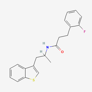 molecular formula C20H20FNOS B2458137 N-[1-(1-苯并噻吩-3-基)丙基]-3-(2-氟苯基)丙酰胺 CAS No. 2097864-40-7