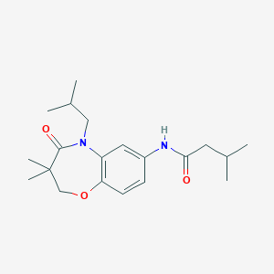 molecular formula C20H30N2O3 B2458140 N-(5-isobutyl-3,3-dimethyl-4-oxo-2,3,4,5-tetrahydrobenzo[b][1,4]oxazepin-7-yl)-3-methylbutanamide CAS No. 921864-84-8