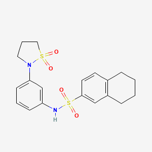 molecular formula C19H22N2O4S2 B2458144 N-(3-(1,1-dioxidoisothiazolidin-2-yl)phenyl)-5,6,7,8-tetrahydronaphthalene-2-sulfonamide CAS No. 951485-06-6