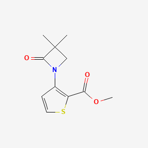 molecular formula C11H13NO3S B2458153 Methyl 3-(3,3-dimethyl-2-oxoazetidin-1-yl)thiophene-2-carboxylate CAS No. 339100-30-0