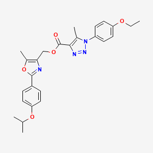 molecular formula C26H28N4O5 B2458159 (2-(4-异丙氧基苯基)-5-甲基恶唑-4-基)甲基 1-(4-乙氧基苯基)-5-甲基-1H-1,2,3-三唑-4-羧酸酯 CAS No. 946330-66-1