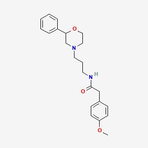 molecular formula C22H28N2O3 B2458161 2-(4-甲氧基苯基)-N-(3-(2-苯基吗啉基)丙基)乙酰胺 CAS No. 953970-07-5