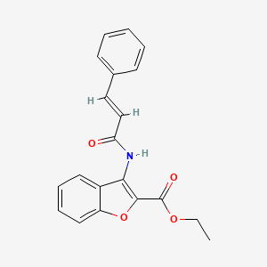 molecular formula C20H17NO4 B2458164 ethyl 3-[[(E)-3-phenylprop-2-enoyl]amino]-1-benzofuran-2-carboxylate CAS No. 688757-29-1