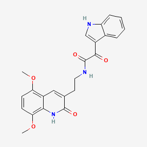 molecular formula C23H21N3O5 B2458165 N-(2-(5,8-dimethoxy-2-oxo-1,2-dihydroquinolin-3-yl)ethyl)-2-(1H-indol-3-yl)-2-oxoacetamide CAS No. 852368-12-8