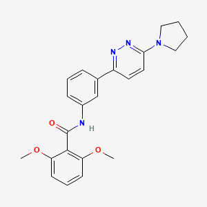 molecular formula C23H24N4O3 B2458171 2,6-dimethoxy-N-(3-(6-(pyrrolidin-1-yl)pyridazin-3-yl)phenyl)benzamide CAS No. 922688-51-5