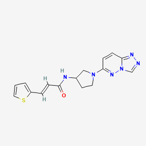 molecular formula C16H16N6OS B2458182 (E)-N-(1-([1,2,4]triazolo[4,3-b]pyridazin-6-yl)pyrrolidin-3-yl)-3-(thiophen-2-yl)acrylamide CAS No. 2035001-04-6