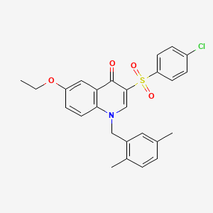 molecular formula C26H24ClNO4S B2458187 3-(4-氯苯磺酰基)-1-[(2,5-二甲苯基)甲基]-6-乙氧基喹啉-4-酮 CAS No. 866810-41-5
