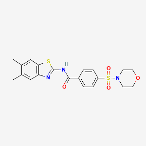 molecular formula C20H21N3O4S2 B2458191 N-(5,6-dimethylbenzo[d]thiazol-2-yl)-4-(morpholinosulfonyl)benzamide CAS No. 898372-12-8