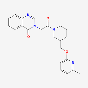 molecular formula C22H24N4O3 B2458196 3-[2-[3-[(6-Methylpyridin-2-yl)oxymethyl]piperidin-1-yl]-2-oxoethyl]quinazolin-4-one CAS No. 2380044-85-7