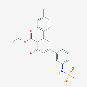 molecular formula C23H25NO5S B2458217 4-[3-(甲磺酰胺)苯基]-6-(4-甲苯基)-2-氧代环己-3-烯-1-羧酸乙酯 CAS No. 867042-27-1
