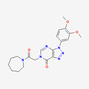 molecular formula C20H24N6O4 B2458228 6-[2-(氮杂环戊-1-基)-2-氧代乙基]-3-(3,4-二甲氧基苯基)三唑并[4,5-d]嘧啶-7-酮 CAS No. 872594-45-1