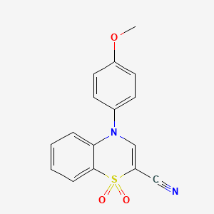 B2458241 4-(4-methoxyphenyl)-4H-benzo[b][1,4]thiazine-2-carbonitrile 1,1-dioxide CAS No. 1207008-94-3