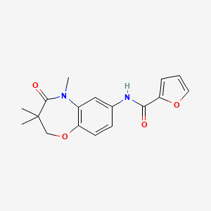 molecular formula C17H18N2O4 B2458245 N-(3,3,5-三甲基-4-氧代-2,3,4,5-四氢苯并[b][1,4]恶嗪-7-基)呋喃-2-甲酰胺 CAS No. 921836-49-9