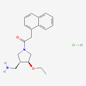 molecular formula C19H25ClN2O2 B2458249 1-[(3R,4S)-3-(Aminomethyl)-4-ethoxypyrrolidin-1-yl]-2-naphthalen-1-ylethanone;hydrochloride CAS No. 2418596-39-9