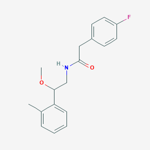 molecular formula C18H20FNO2 B2458257 2-(4-氟苯基)-N-(2-甲氧基-2-(邻甲苯基)乙基)乙酰胺 CAS No. 1797087-48-9