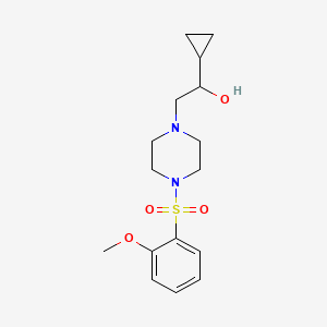 molecular formula C16H24N2O4S B2458259 1-Cyclopropyl-2-(4-((2-methoxyphenyl)sulfonyl)piperazin-1-yl)ethanol CAS No. 1396849-97-0