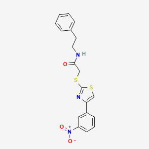 B2458275 2-{[4-(3-nitrophenyl)-1,3-thiazol-2-yl]sulfanyl}-N-(2-phenylethyl)acetamide CAS No. 727689-67-0