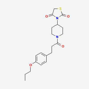 B2458281 3-(1-(3-(4-Propoxyphenyl)propanoyl)piperidin-4-yl)thiazolidine-2,4-dione CAS No. 1795416-59-9