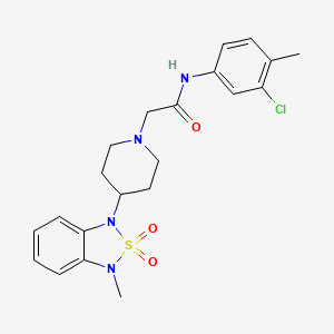 molecular formula C21H25ClN4O3S B2458308 N-(3-chloro-4-methylphenyl)-2-(4-(3-methyl-2,2-dioxidobenzo[c][1,2,5]thiadiazol-1(3H)-yl)piperidin-1-yl)acetamide CAS No. 2034608-50-7