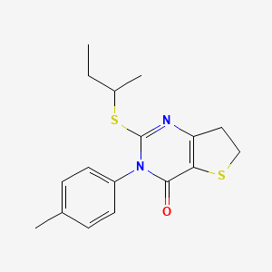 molecular formula C17H20N2OS2 B2458309 2-(sec-butylthio)-3-(p-tolyl)-6,7-dihydrothieno[3,2-d]pyrimidin-4(3H)-one CAS No. 686771-67-5