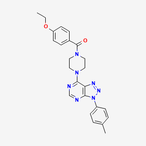 molecular formula C24H25N7O2 B2458315 (4-ethoxyphenyl)(4-(3-(p-tolyl)-3H-[1,2,3]triazolo[4,5-d]pyrimidin-7-yl)piperazin-1-yl)methanone CAS No. 920219-41-6